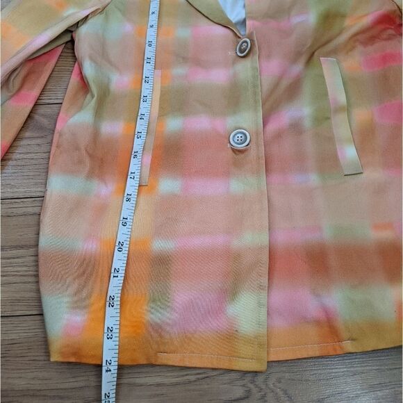 PIAZZA sempione - pastel watercolor blazer suit jacket two buttons and pockets - Picture 11 of 12